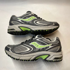 Womens Saucony Ridge Tr-Original Trail Running Shoe - Gray/Green- Size 7M Preowned Athletic