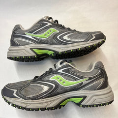 Womens Saucony Ridge Tr-Original Trail Running Shoe - Gray/Green- Size 8.5M Preowned Athletic