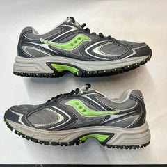 Womens Saucony Ridge Tr-Original Trail Running Shoe - Gray/Green- Size 9.5M Preowned Athletic