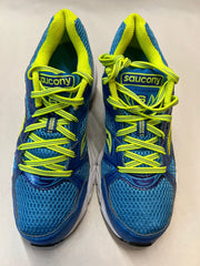 Saucony Womens Grid Cohesion 6 -Blue/Citron- Running Shoe - Size 9.5M Preowned Athletic