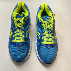 Saucony Womens Grid Cohesion 6 -Blue/Citron- Running Shoe - Size 6.5M Preowned Athletic