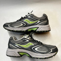 Womens Saucony Ridge Tr-Original Trail Running Shoe - Gray/Green- Size 8M Preowned Athletic