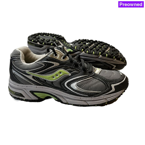 Womens Saucony Ridge Tr-Original Trail Running Shoe - Gray/Green- Size 8M Preowned Athletic