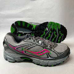 Saucony Womens Grid Cohesion Tr7 Trail Running Grey/Green/Fuchsia Size 8M -Preowned Athletic