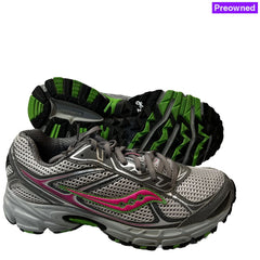 Saucony Womens Grid Cohesion Tr7 Trail Running Grey/Green/Fuchsia Size 8.5M -Preowned Athletic