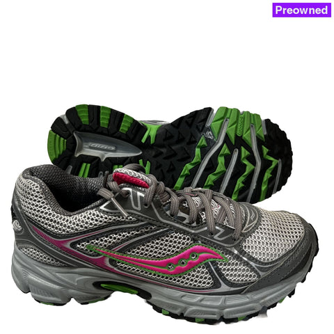 Womens Grid Cohesion Tr7 Trail Running Grey/Green/Fuchsia Size 9M -Preowned Athletic