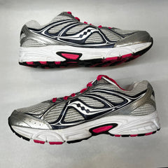 Womens Saucony Cohesion 7 Running Shoe Silver/Pink 9.5 Wide - Preowned Athletic