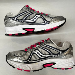 Womens Saucony Cohesion 7 Running Shoe Silver/Pink Wide - Preowned Athletic