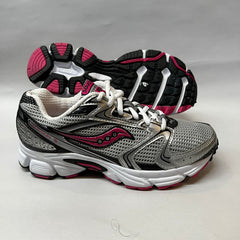 Saucony Cohesion 5 Running Shoe Silver/Black/Pink 6 Wide - Preowned Athletic