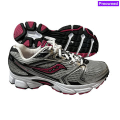 Saucony Cohesion 5 Running Shoe Silver/Black/Pink 6 Wide - Preowned Athletic