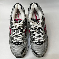 Saucony Cohesion 5 Running Shoe Silver/Black/Pink 6.5 Wide - Preowned Athletic