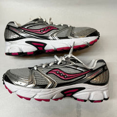 Saucony Cohesion 5 Running Shoe Silver/Black/Pink 6.5 Wide - Preowned Athletic