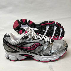 Saucony Cohesion 5 Running Shoe Silver/Black/Pink 8 Wide - Preowned Athletic