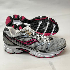 Saucony Cohesion 5 Running Shoe Silver/Black/Pink 8.5 Wide - Preowned Athletic