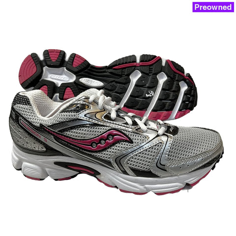 Saucony Cohesion 5 Running Shoe Silver/Black/Pink 8.5 Wide - Preowned Athletic