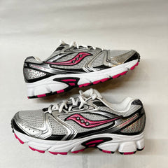 Saucony Cohesion 5 Running Shoe Silver/Black/Pink 9 Wide - Preowned Athletic