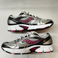 Saucony Cohesion 5 Running Shoe Silver/Black/Pink 9 Wide - Preowned Athletic