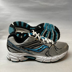 Saucony Womens Grid Cohesion 6 -Silver/ Lt. Blue- Running Shoe -Preowned Athletic