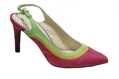 ADRIENNE VITTADINI Women's  •Naze• Slingback Pump 9M. Pink/Lime