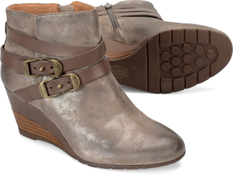 SOFFT Women's Oakes •Anthracite Suede•  Strappy Ankle Boots - ShooDog.com