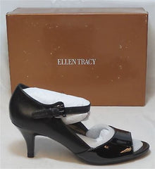 ELLEN TRACY Women's Faith Open Toe Pumps - Black- - ShooDog.com