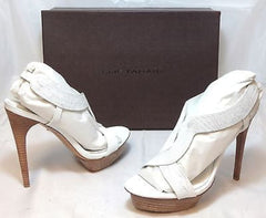 ELIE TAHARI Women's Cleopatra Platform Sandal -White- MSRP $450 - ShooDog.com