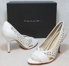 TAHARI Women's Liquorice Pumps - White/Clear - Multi SZ - NIB - MSRP $99 - ShooDog.com