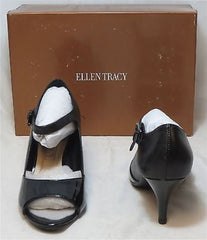 ELLEN TRACY Women's Faith Open Toe Pumps - Black- - ShooDog.com