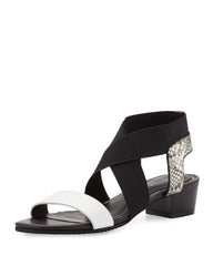 ELIE TAHARI " Beach " Snake-Embossed Crisscross Sandal, - ShooDog.com