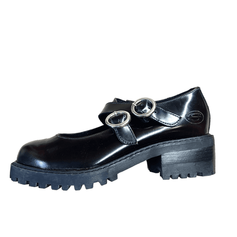 Skechers Women's • Criss-Cross Mary Jane •Lug Sole Double Buckle Mary Jane