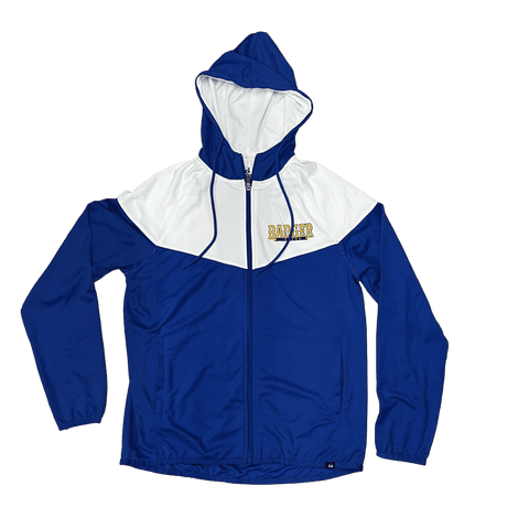 Women's •Badger Sport• Sprint Outer-Core Hooded Jacket wht/blu medium