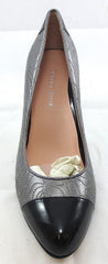 TARYN ROSE Women's Thompson Pump - Pewter/Black Patent - 6M - ShooDog.com