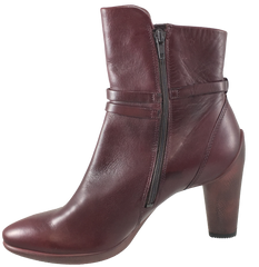 Women's ECCO Sculptured 75  •Merlot Leather• Ankle Boot - ShooDog.com