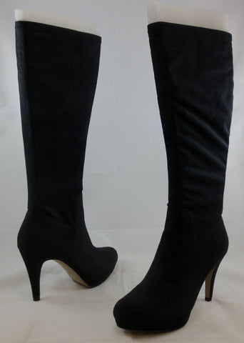 ADRIENNE VITTADINI Women's Premiere Boot - Black Stretch Microsuede - MSRP $149 - ShooDog.com