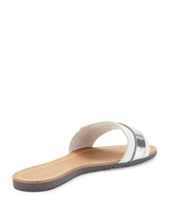 ELIE TAHARI  Women's Negril •Chrome/Argento• Leather Slide Sandal - ShooDog.com