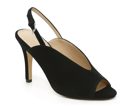 ADRIENNE VITTADINI Women's  •Geren•  Sling-back Pump Black Kid Suede