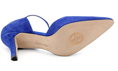 ADRIENNE VITTADINI Women's  •Jon• D'Orsay Pump Blue Suede leather 8M