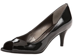 Tahari Women's •Marie• Open-toe Pump - Black Patent Leather - ShooDog.com