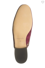 Bettye Muller  Women's •Fortune• Embroidered  Kid Suede  Mule 9M Wine