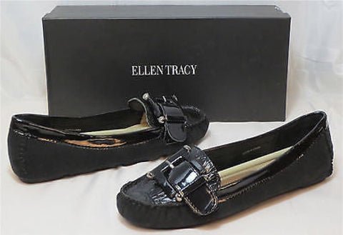 ELLEN TRACY Women's Notes Driving Moc - Black - - ShooDog.com